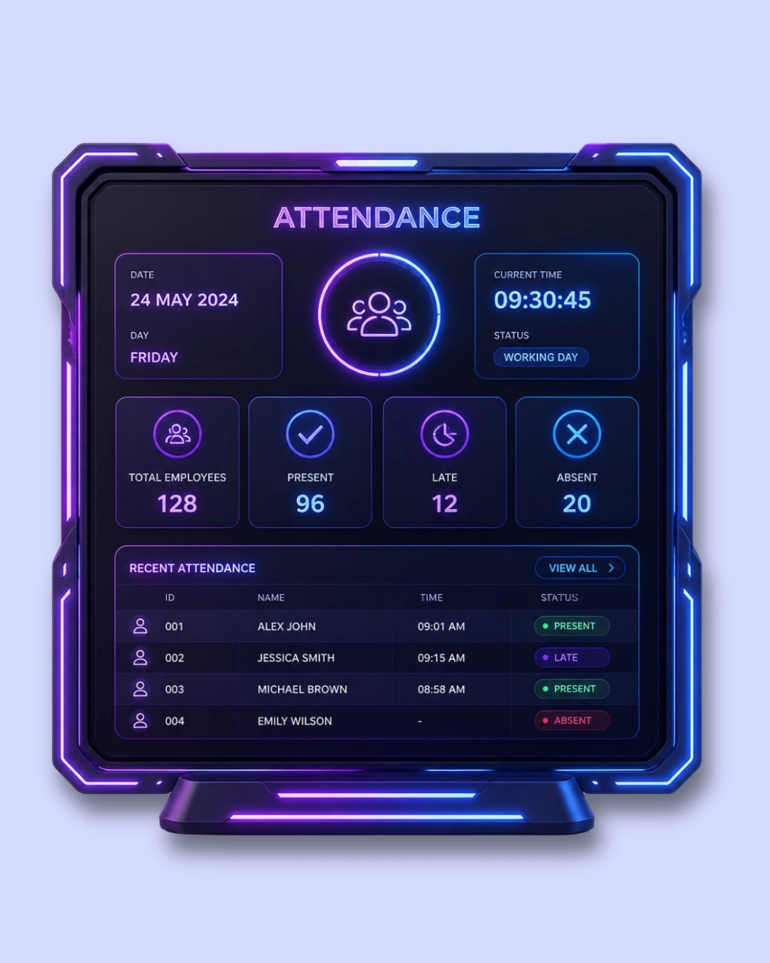 HiveBuild — attendance system dashboard
